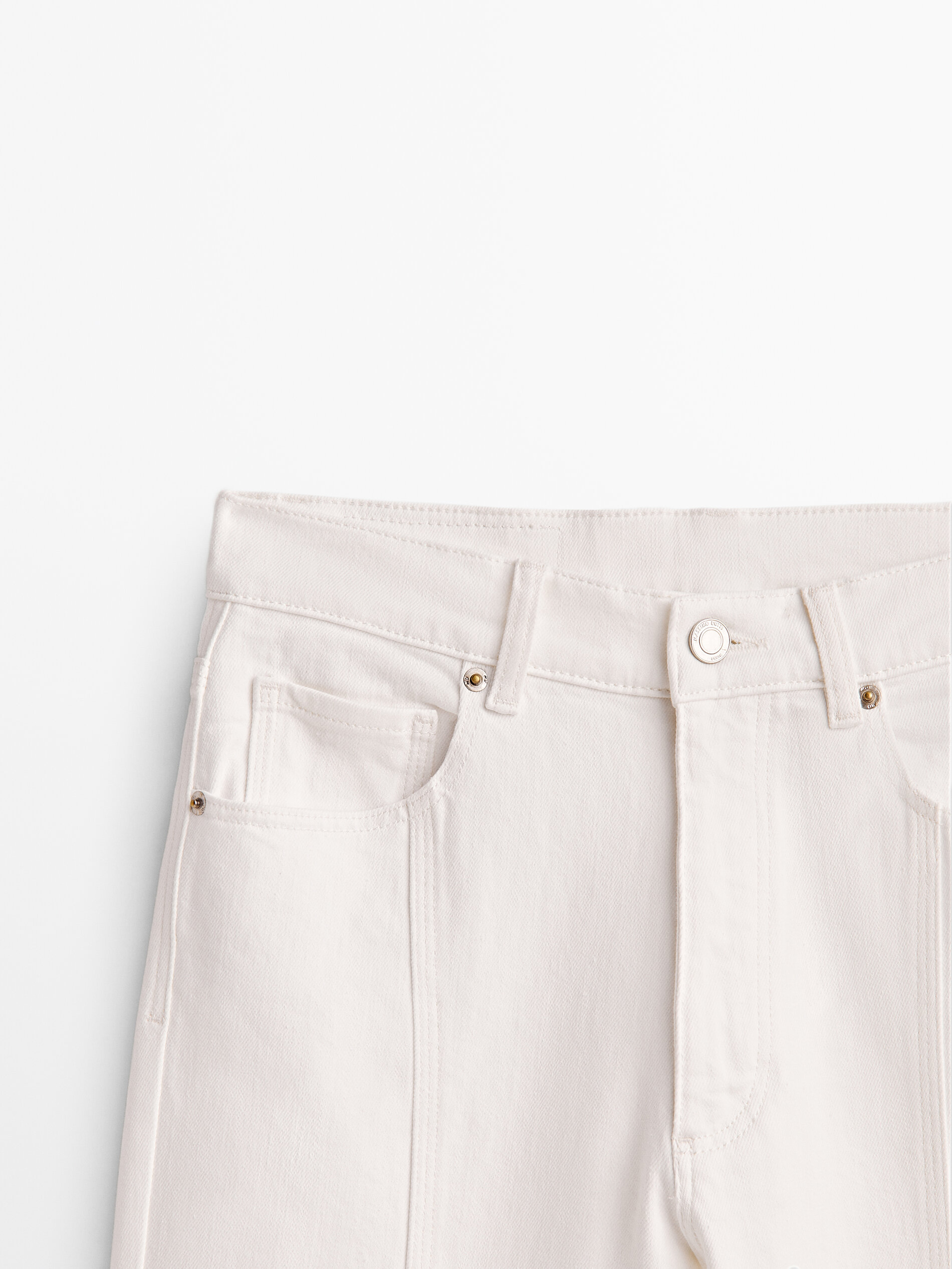 Calça vaquero tiro alto flare - CRUDO