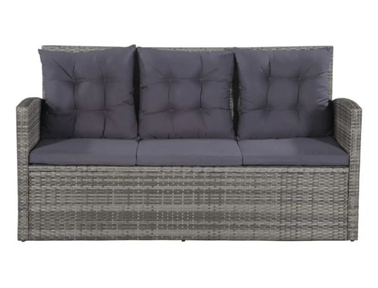 LES TENDANCES - Salon extérieur Salon de jardin-gris-3 places-160x62x87-124815
