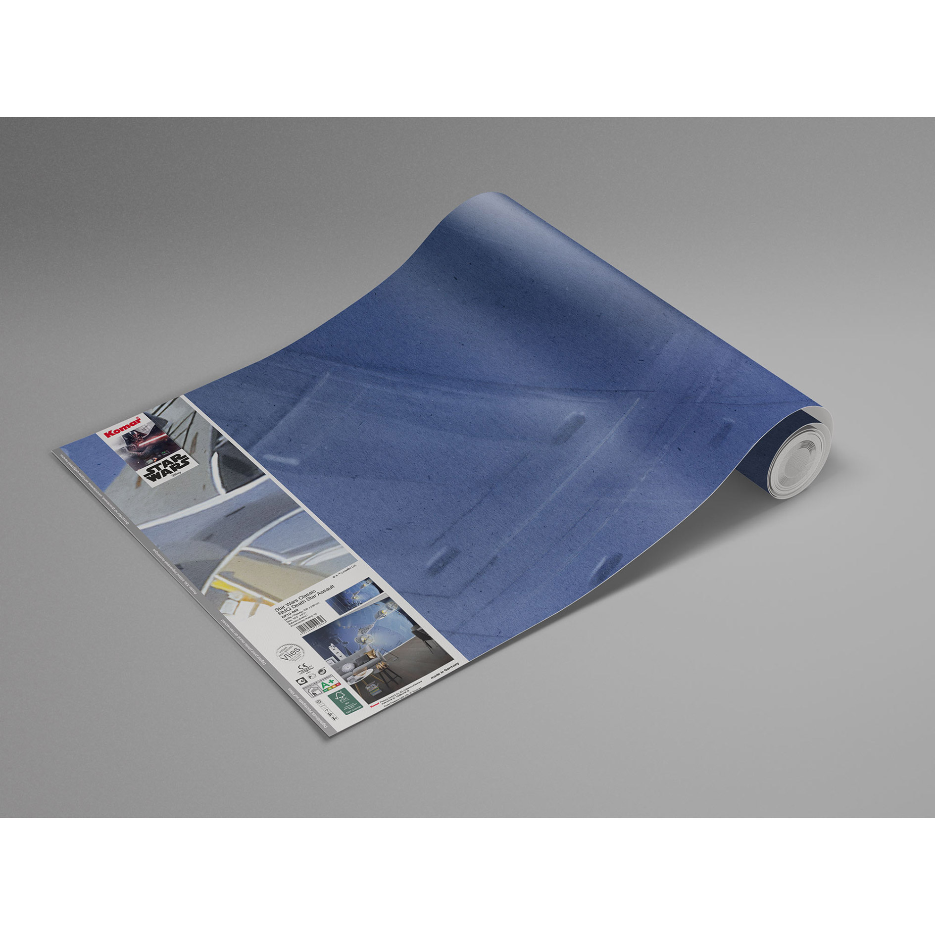 Vlies Fototapete STAR WARS DEATH STAR ASSAULT - blau-schwarz - 500x250 cm