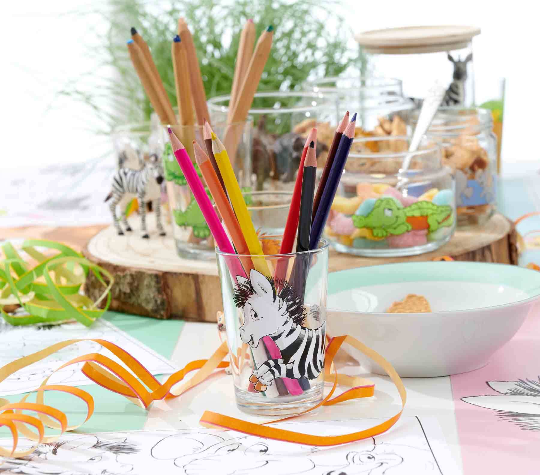 Ritzenhoff & Breker Geschirr-Set mit Kinderbecher Happy Zoo Zebra 7er Set