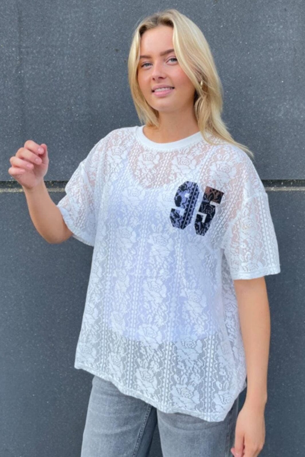 Sisters Point Lace-Tee 119 cream black