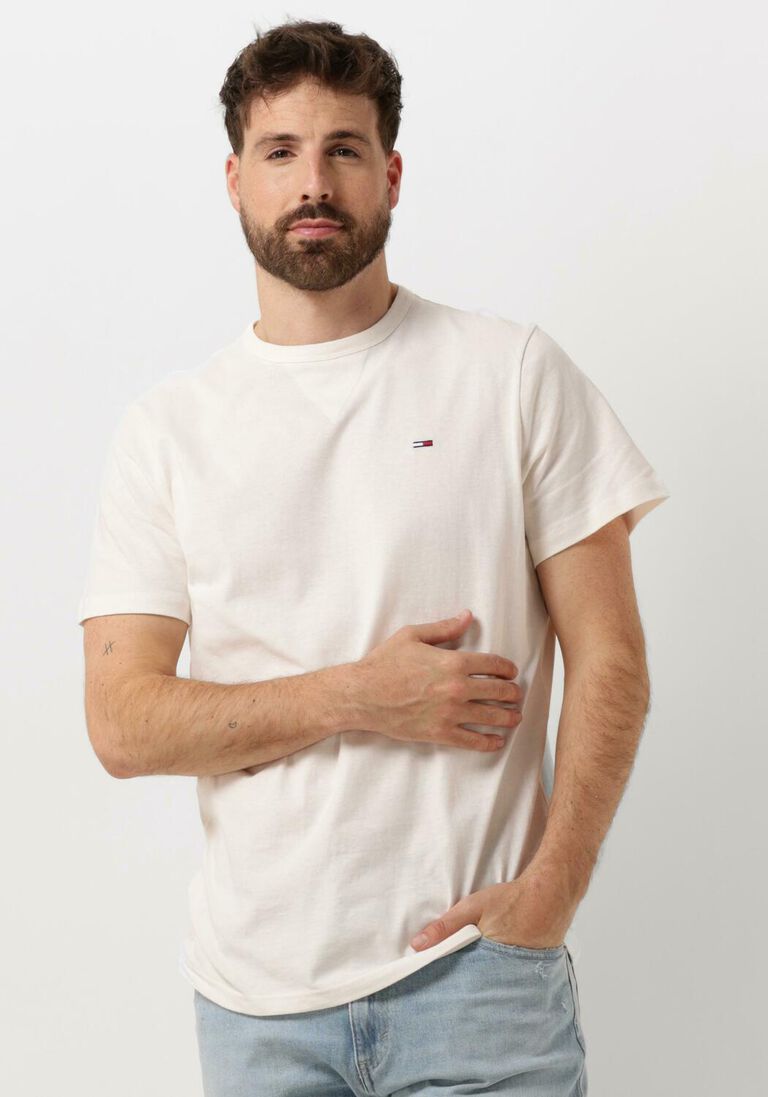 TOMMY JEANS witte tommy jeans t-shirt tjm slim rib detail tee
