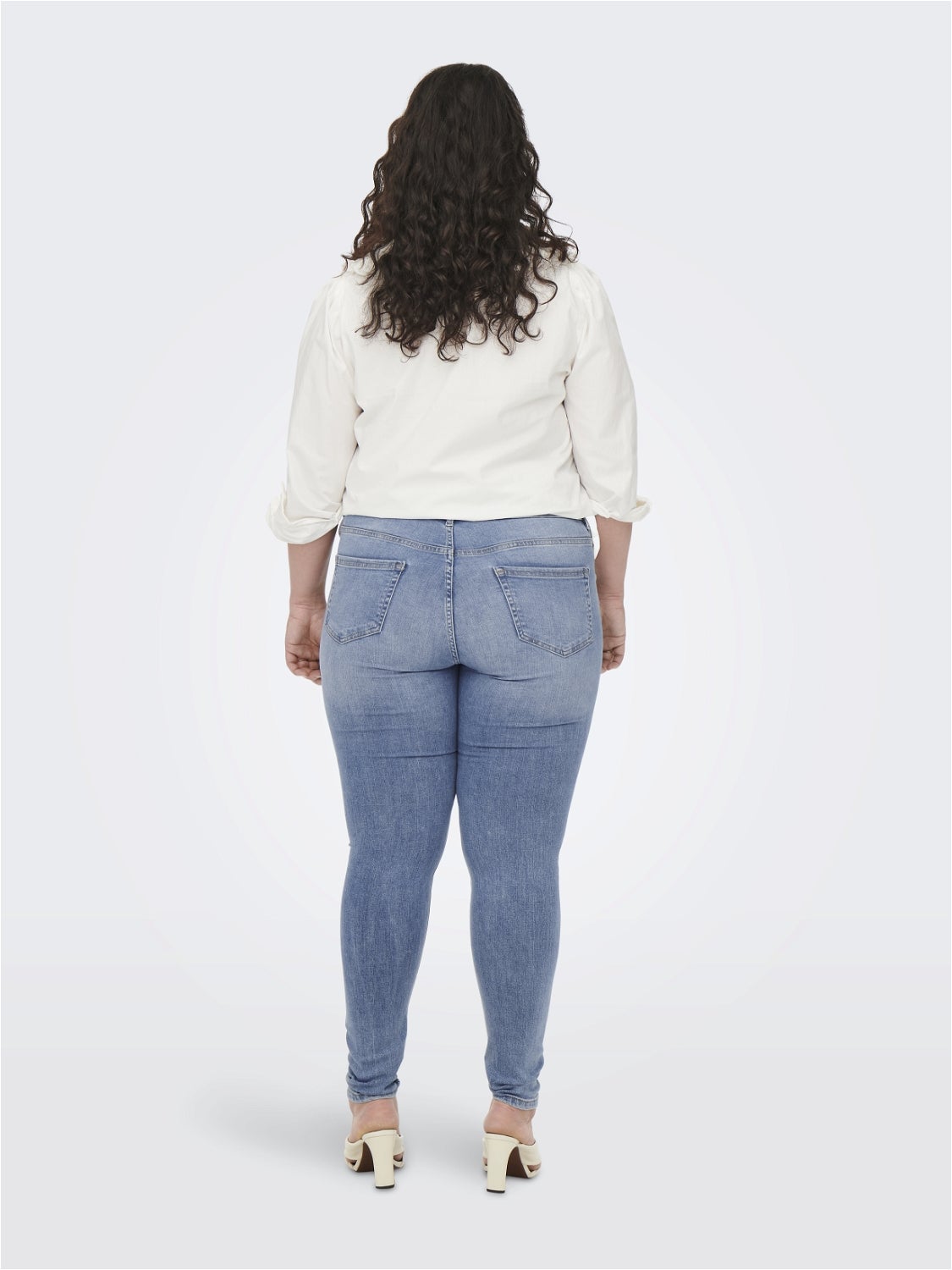 CARWILLY Hohe Taille Skinny Fit Jeans Light Blue Denim