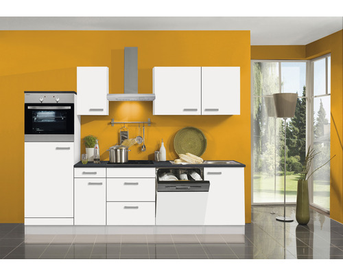 Optifit keukenblok met apparatuur Oslo214 270 cm wit mat gedemonteerde variant omkeerbaar KPOS 2782DEC-9+