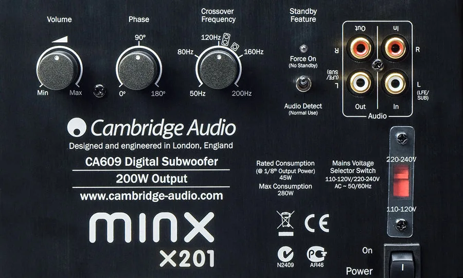 Cambridge Audio Minx X201 Noir Caissons de basses