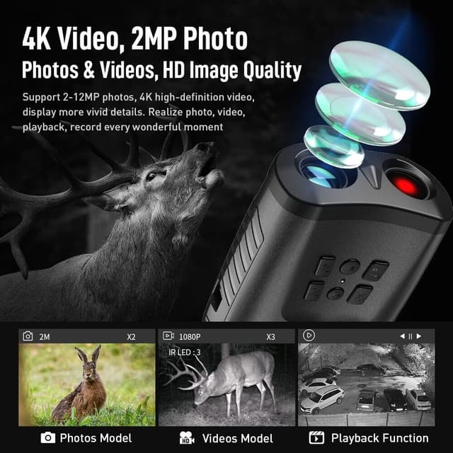 APEXEL 4K HD Digitale Natkikkert med Kreativ Ugle Design