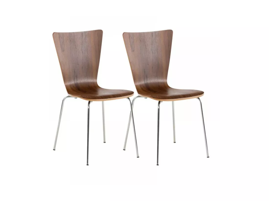 Lot de 2 Chaise de conférence - Bois & Antique - Noyer - Aaron