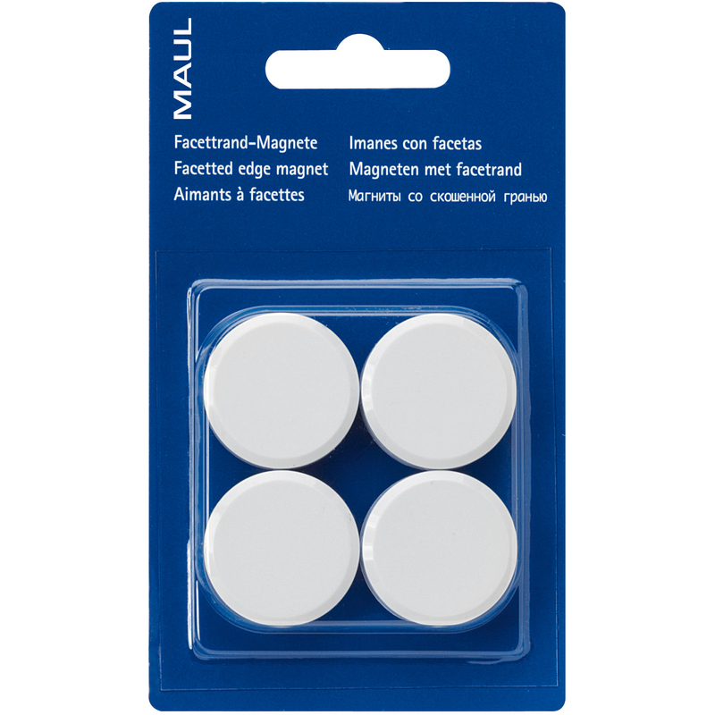 Maul Magnete, 30 mm, weiss, 4 Stück