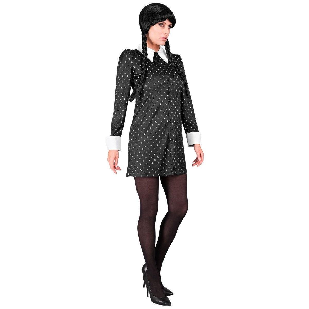 Halloween Jurk Zwart Wit Dames Gothic