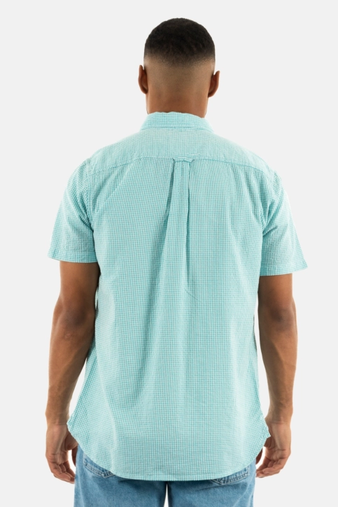 Chemise manches courtes superdry seersucker gut mint gingham