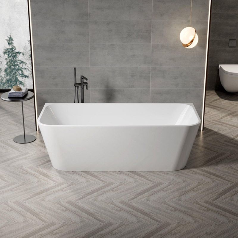 ZEZA - Grand - Half Vrijstaand Bad - Glans Wit - Acryl