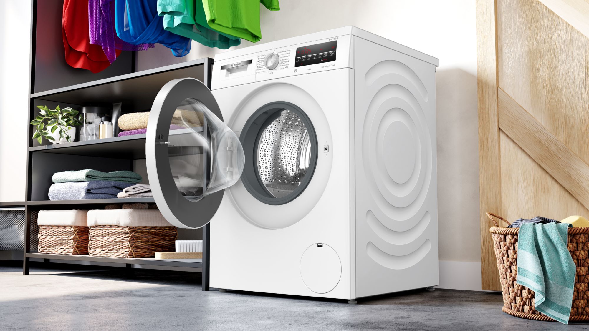 Máquina de lavar roupa de carregamento frontal Série 6, 9 kg, 1400 rpm, WUU28T66ES