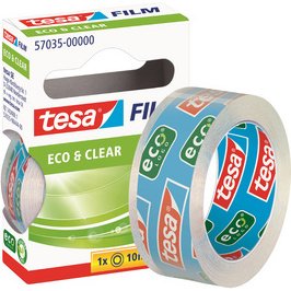 Film Ruban adhésif Eco & Clear, 19 mm x 33m,transparent