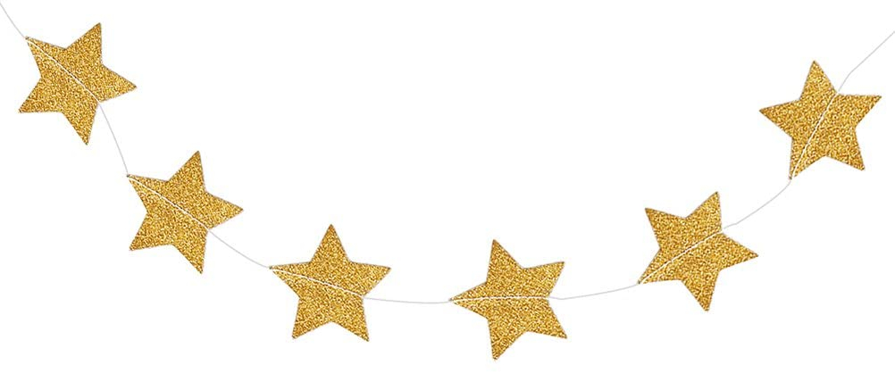 (4m) Sternen Girlande Party Deko Accessoire Banner - Gold