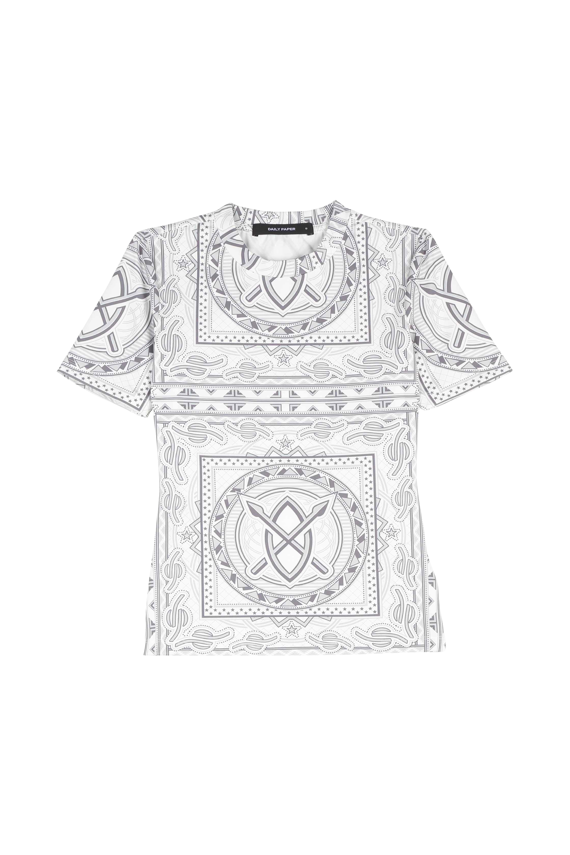 Daily Paper T-shirt à imprimé bandana - MIDRA  MIDRA Gris