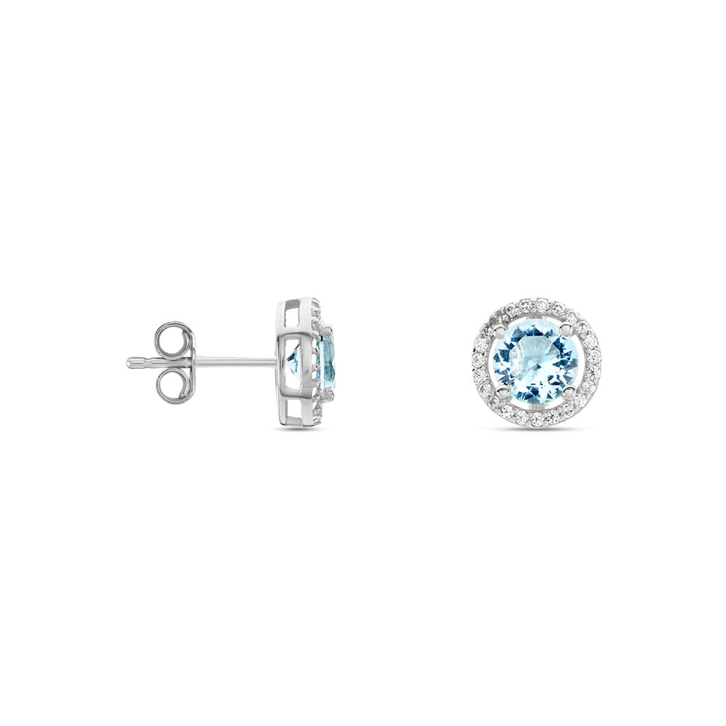 Boucles D'oreilles Puces Rio Argent Blanc Oxyde