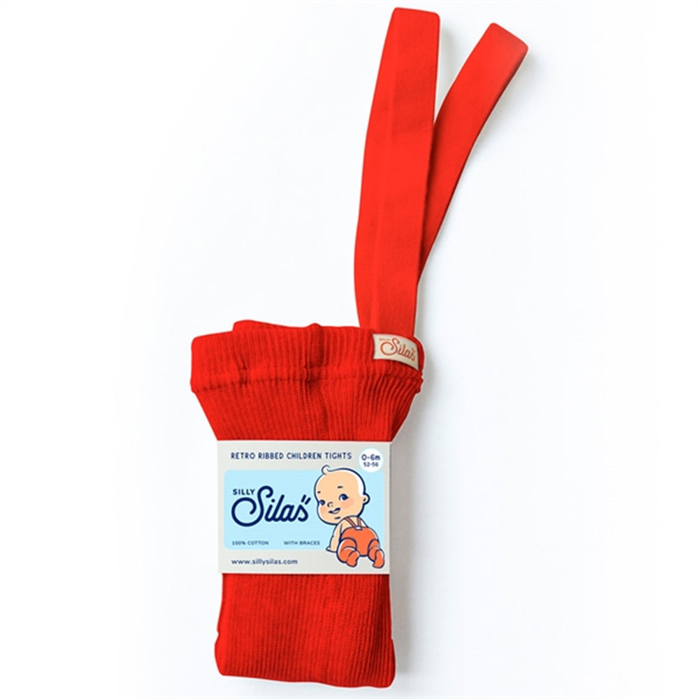 Footed Tights Love Red - Silly Silas → Luksusbaby.dk