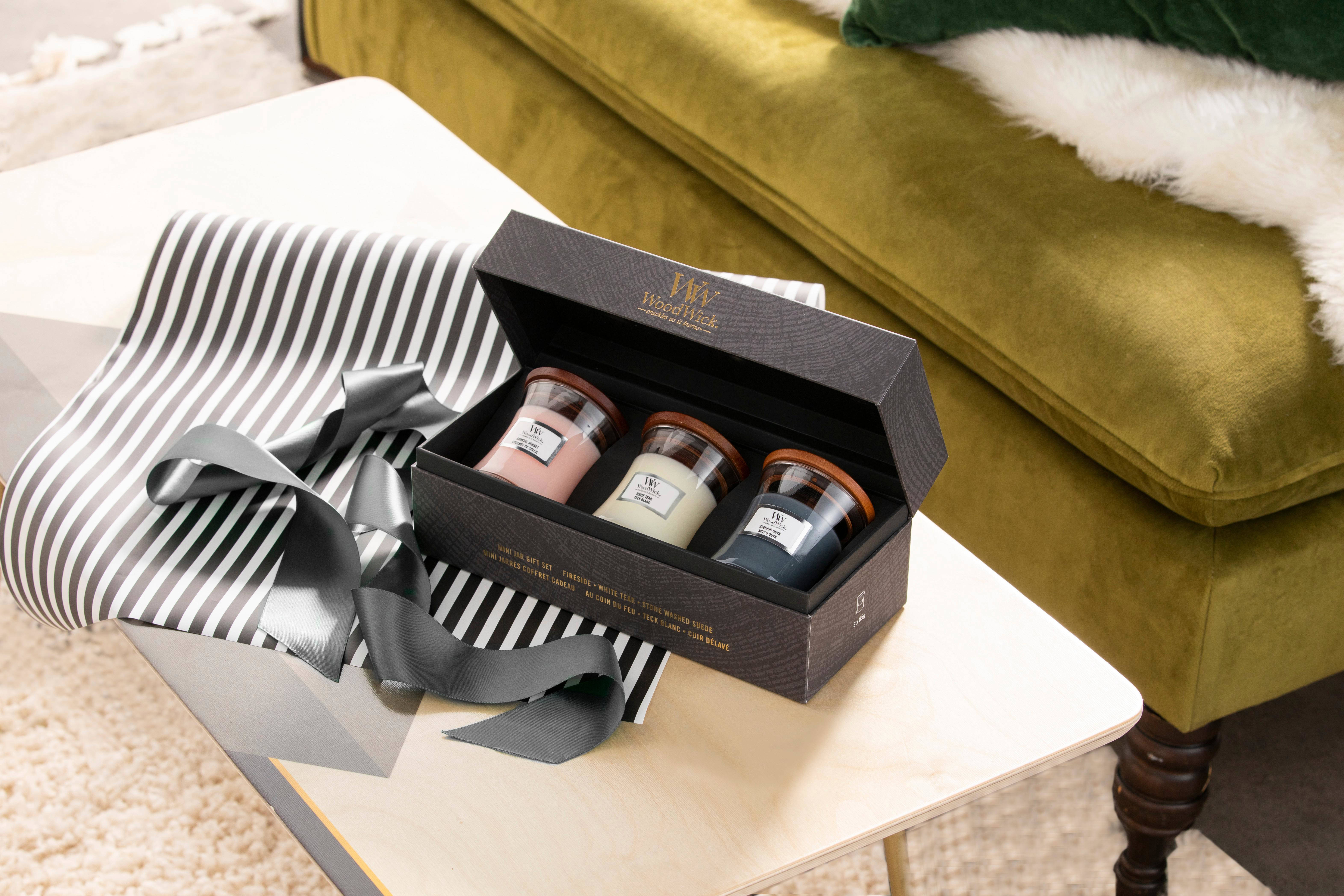 WoodWick geurkaars Giftset Deluxe Mini (set van 3)