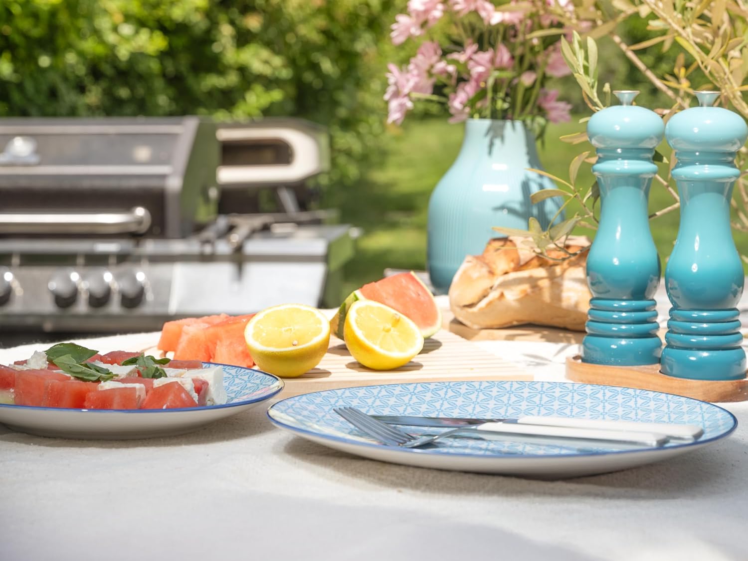 CreaTable, 24760, Serie Mediterran Blau, 16-teiliges Geschirrset für 4 Personen, Kombiservice aus Steinzeug, spülmaschinen- und mikrowellengeeignet, Qualitätsproduktion