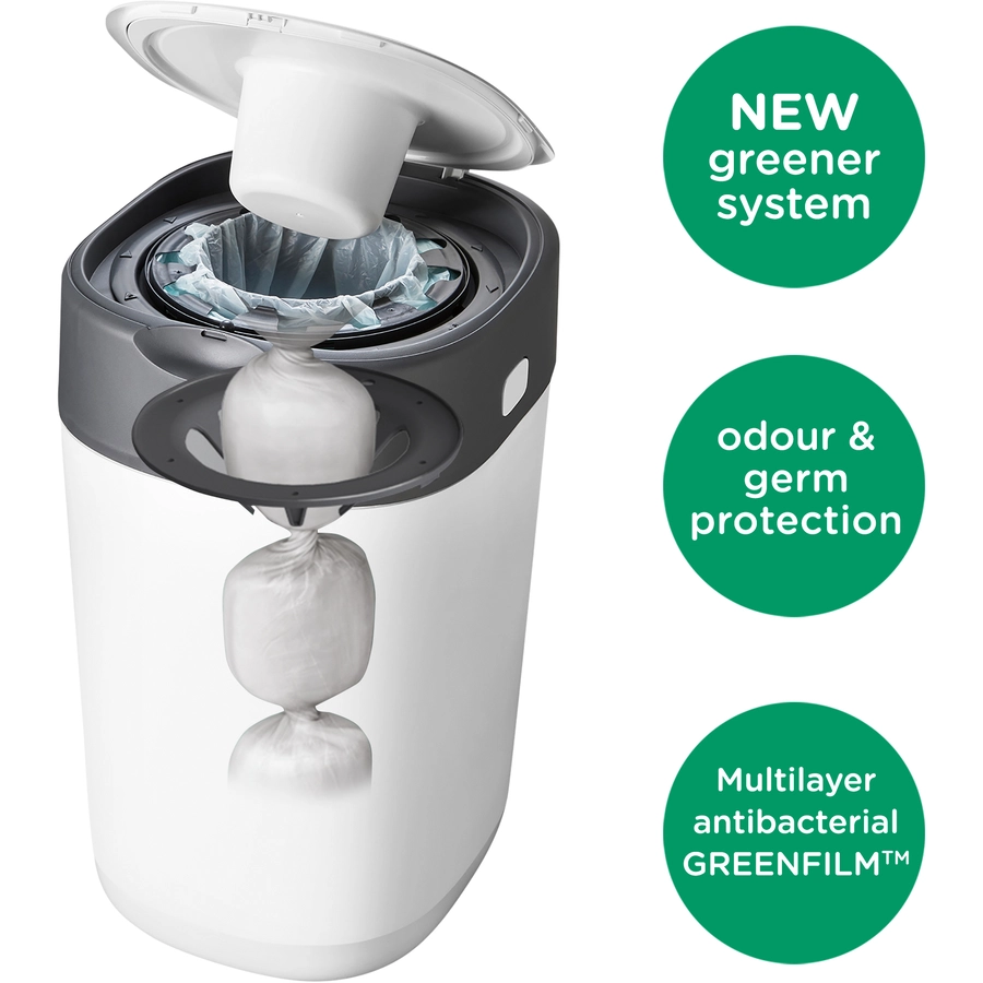 Tommee Tippee Windeleimer Twist & Click Sangenic, inklusive 12x Nachfüllkassetten, weiß