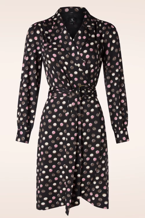 K-Design Celia Crossover Blazer Style jurk in zwart