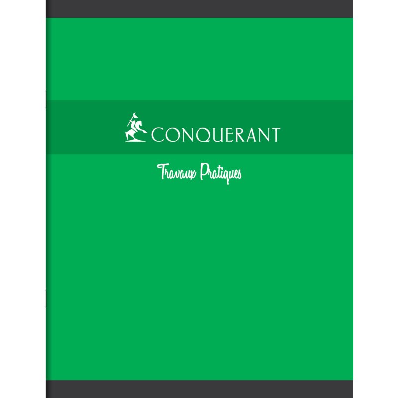 Cahier travaux pratiques Conquérant - 17x22 cm - 32 pages Seyès + 32 pages unies - Couverture carte