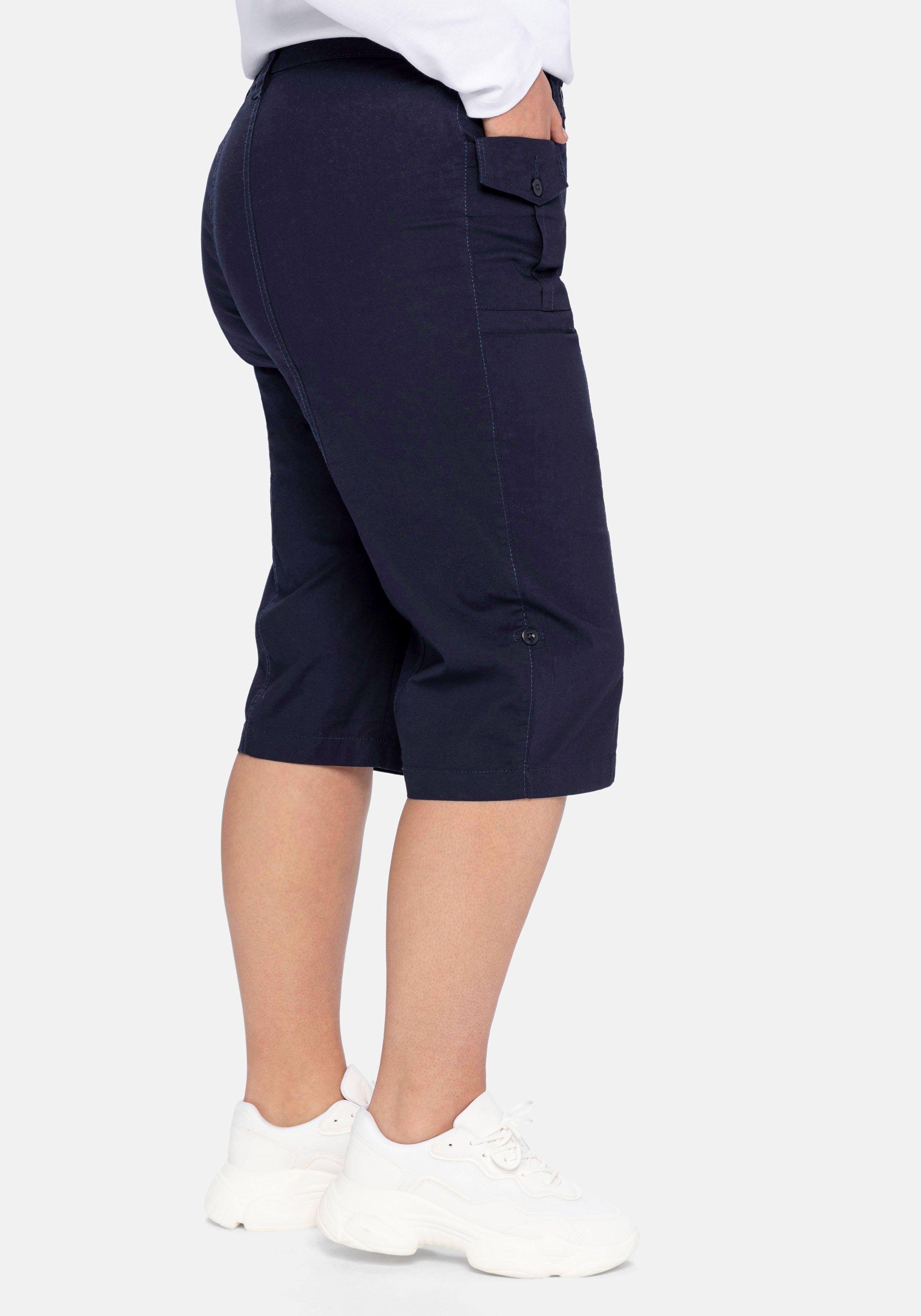 Stretch-Bermudas mit aufgesetzten Taschen und Patten