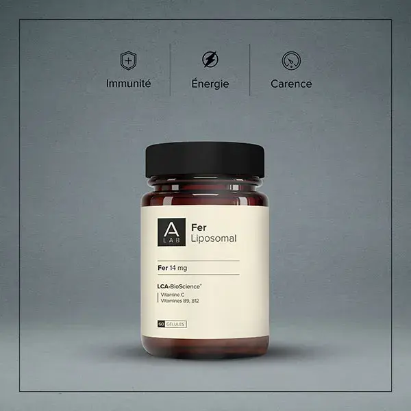 Ferro Lipossomal A-Lab 14 mg - Antifadiga, Imunidade, Deficiência, Energia - 60 cápsulas