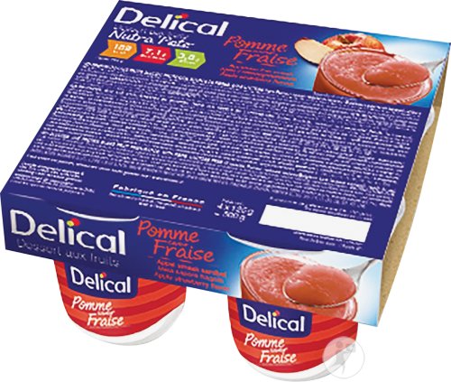 Delical Nutra'Pote Dessert Aux Fruits Pomme Fraise Pots 4x125g
