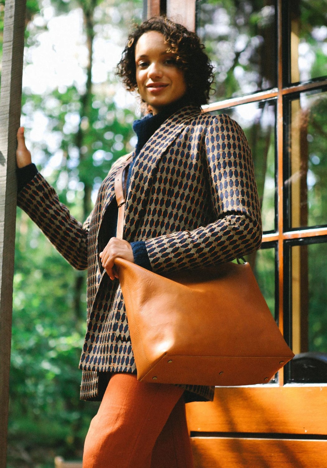 O My Bag Leder-Shopper Olivia Cognac
