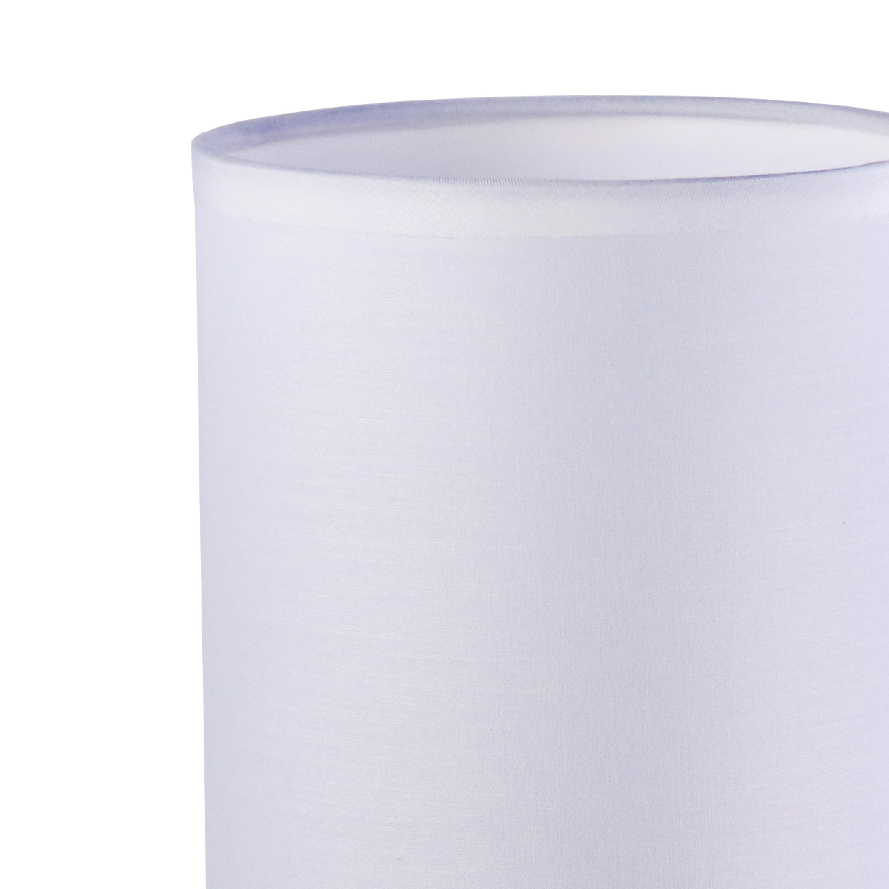 Tischlampe mit Stoffschirm weiss