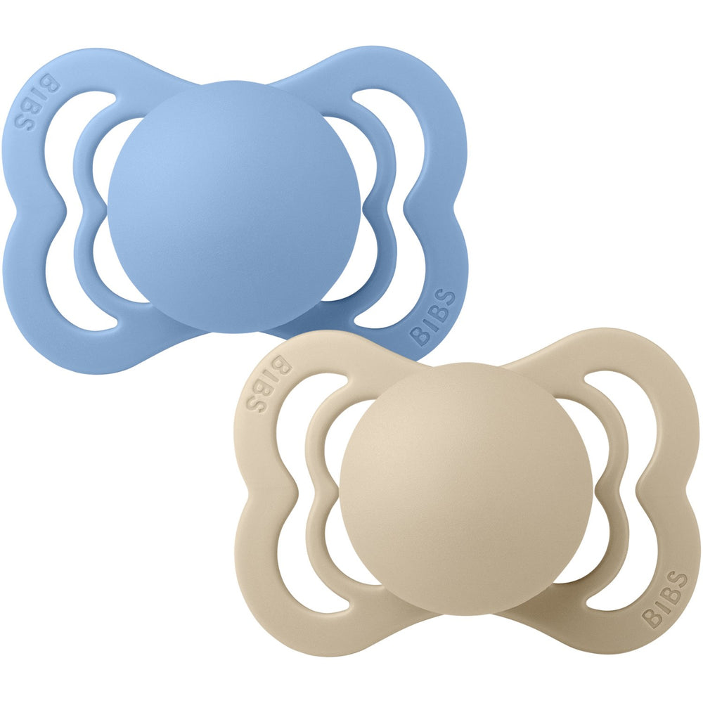 Køb Bibs Vanilla/Sky Blue Sut Supreme 2-Pak Silikone