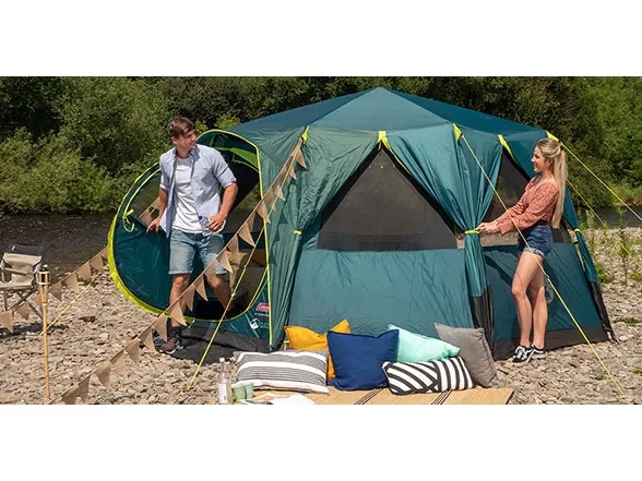 Coleman Octagon, Camping, Hård ramme, 8 person(er), 15,7 m², 20,6 kg, Grøn, Gul