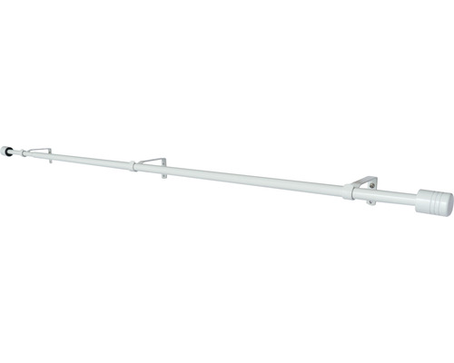 Uitschuifbare gordijnroedeset, wit, 100-200 cm, Ø 13/16 mm