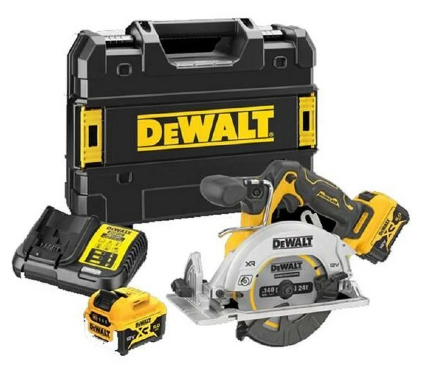DeWALT DCS512P2-QW 12V Li-ion Accu cirkelzaag set (2x 5.0Ah) in TSTAK koffer - 140mm