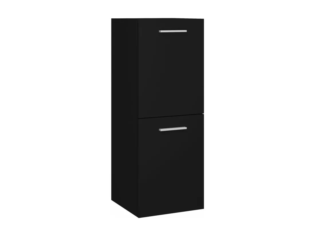 Ensemble de meubles de salle de bain Noir Bois d'ingénierie