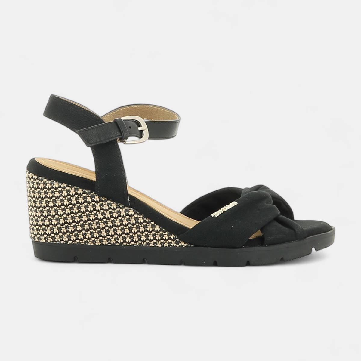 Espadrilles à talon compensé Femme noir