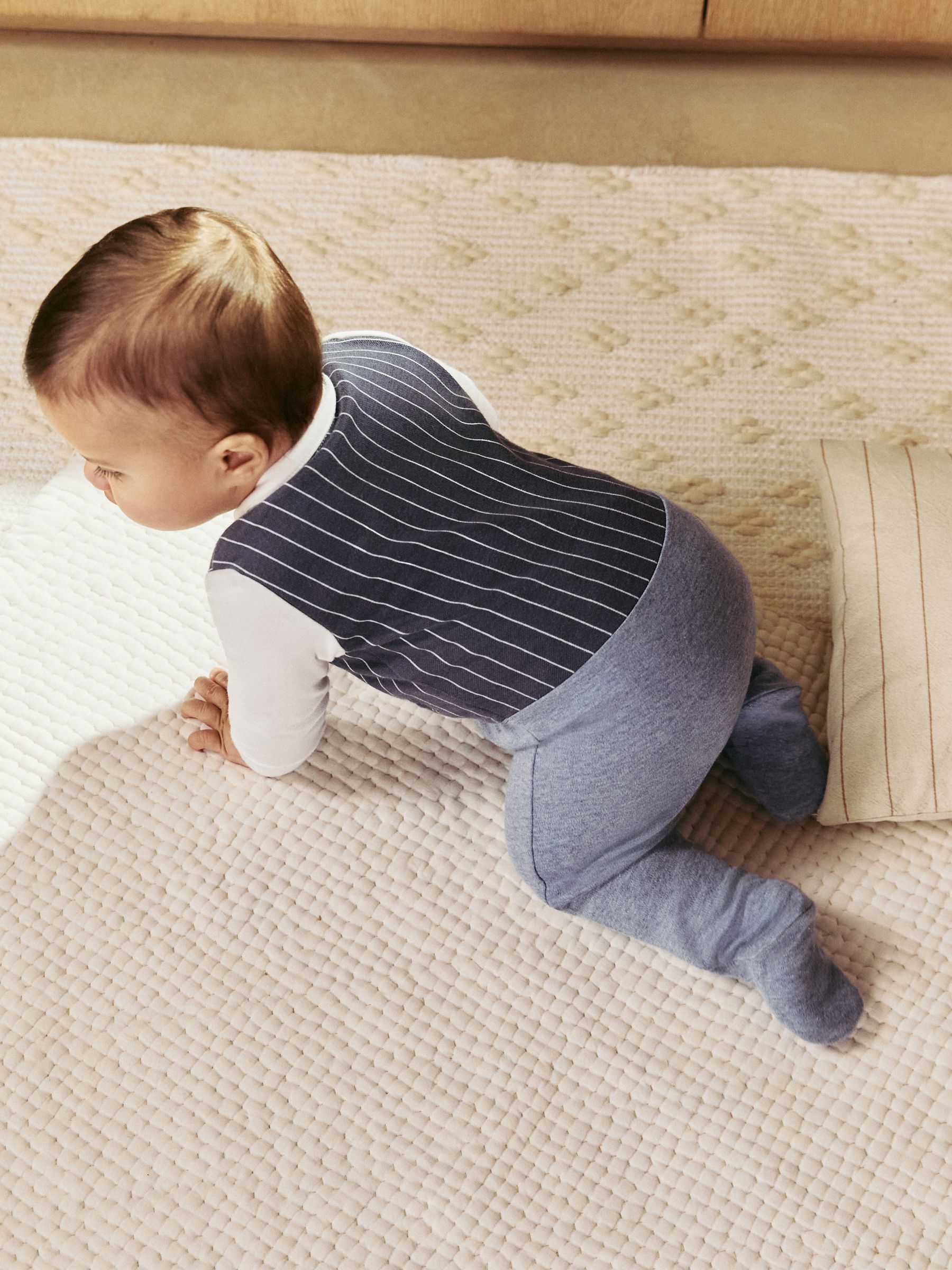 Marineblauw - Slimme baby pyjama met strik stropdas (0mnd-2jr)