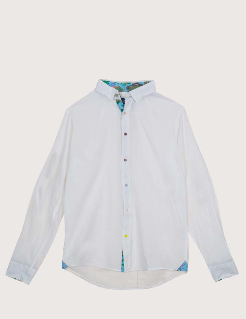 RECYCLED ART WORLD CHEMISE BASIQUE HOMME LOVINA BANC