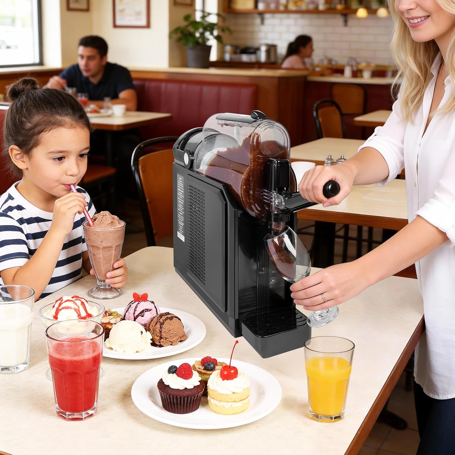 Slush Maschine für Zuhause 3,0L, 5-in-1 Eismaschine für Slushies, Cocktails, Milchshakes, Frappé & Frozen Drinks | 15-40 Min. Herstellzeit | Manuelle Temperaturkontrolle | Auto-Clean