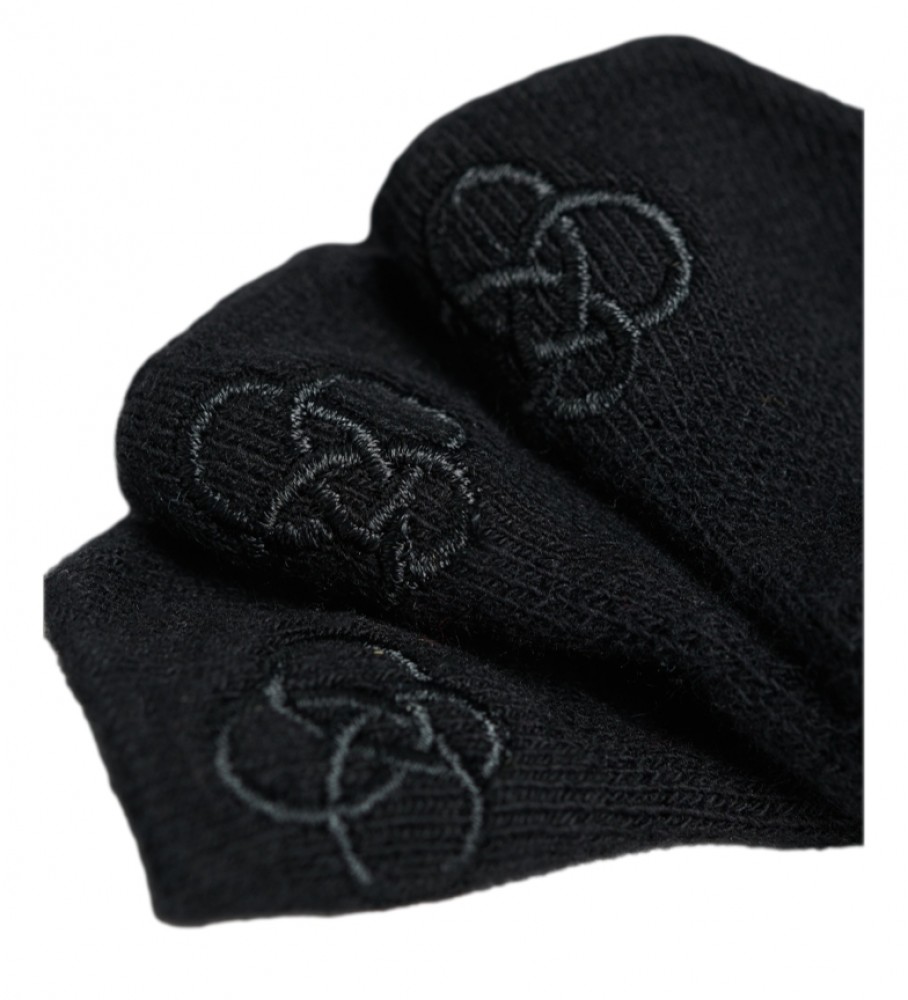 Pacote de meias esportivas pretas de algodão orgânico da Superdry