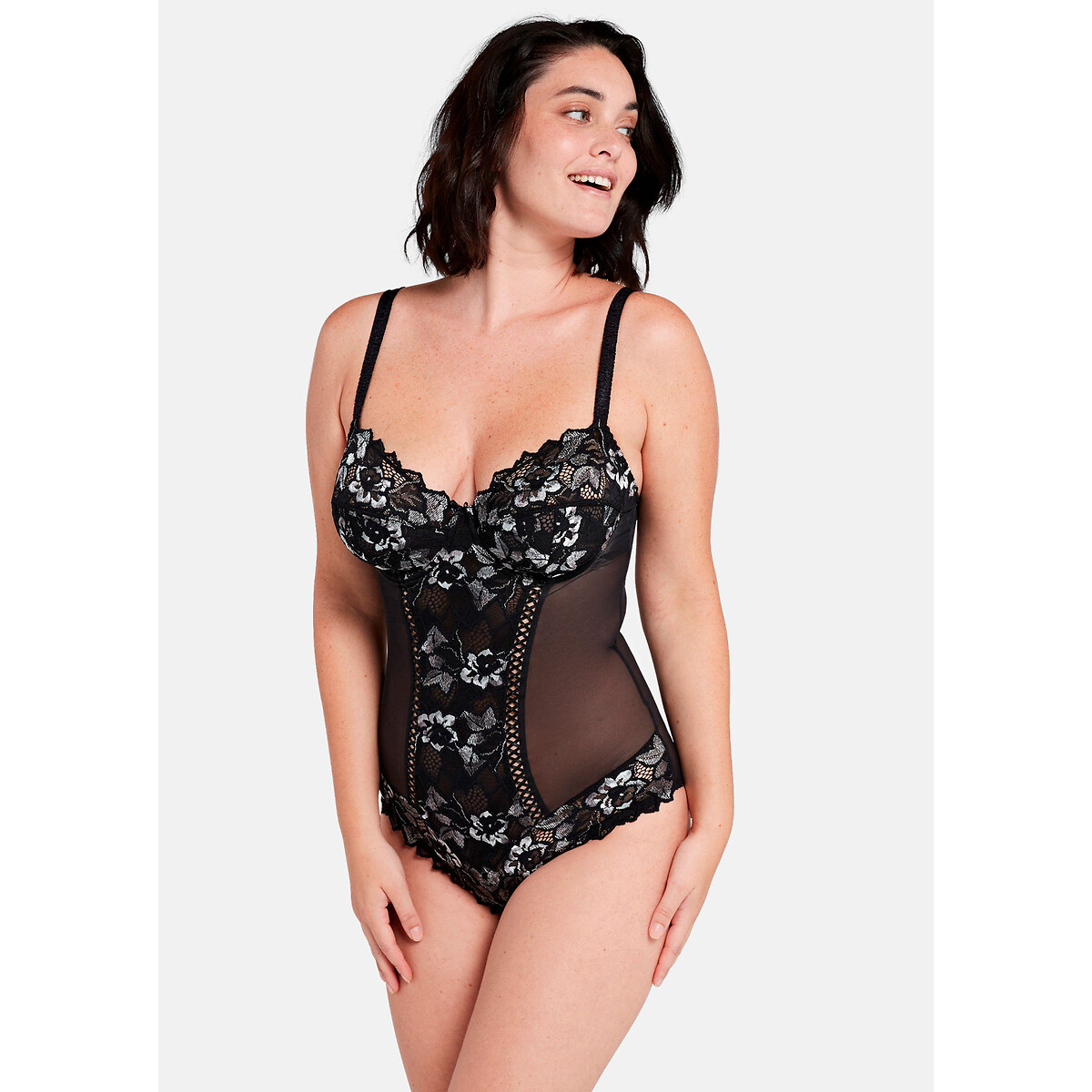 SANS COMPLEXE<br>Corpo em renda e tule Arum Gala