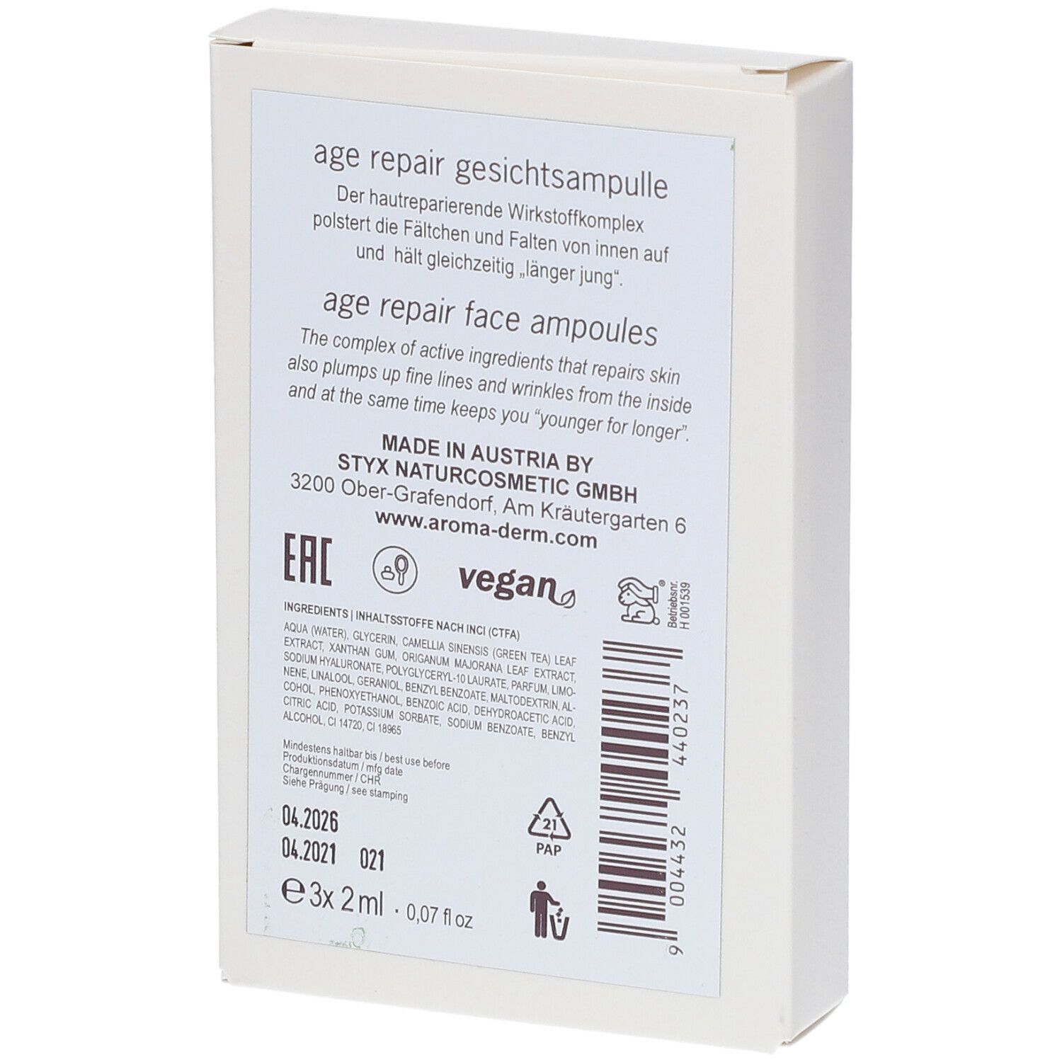 STYX AROMADERM Age Repair Gesichtsampullen