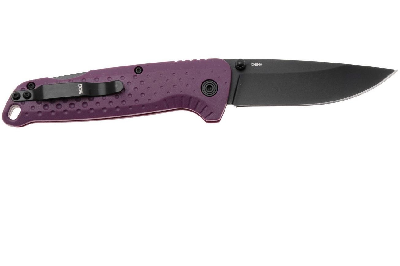SOG Adventurer LB 13-11-04-43, Titanium Nitride 5CR15MOV, Dusk Purple GRN zakmes