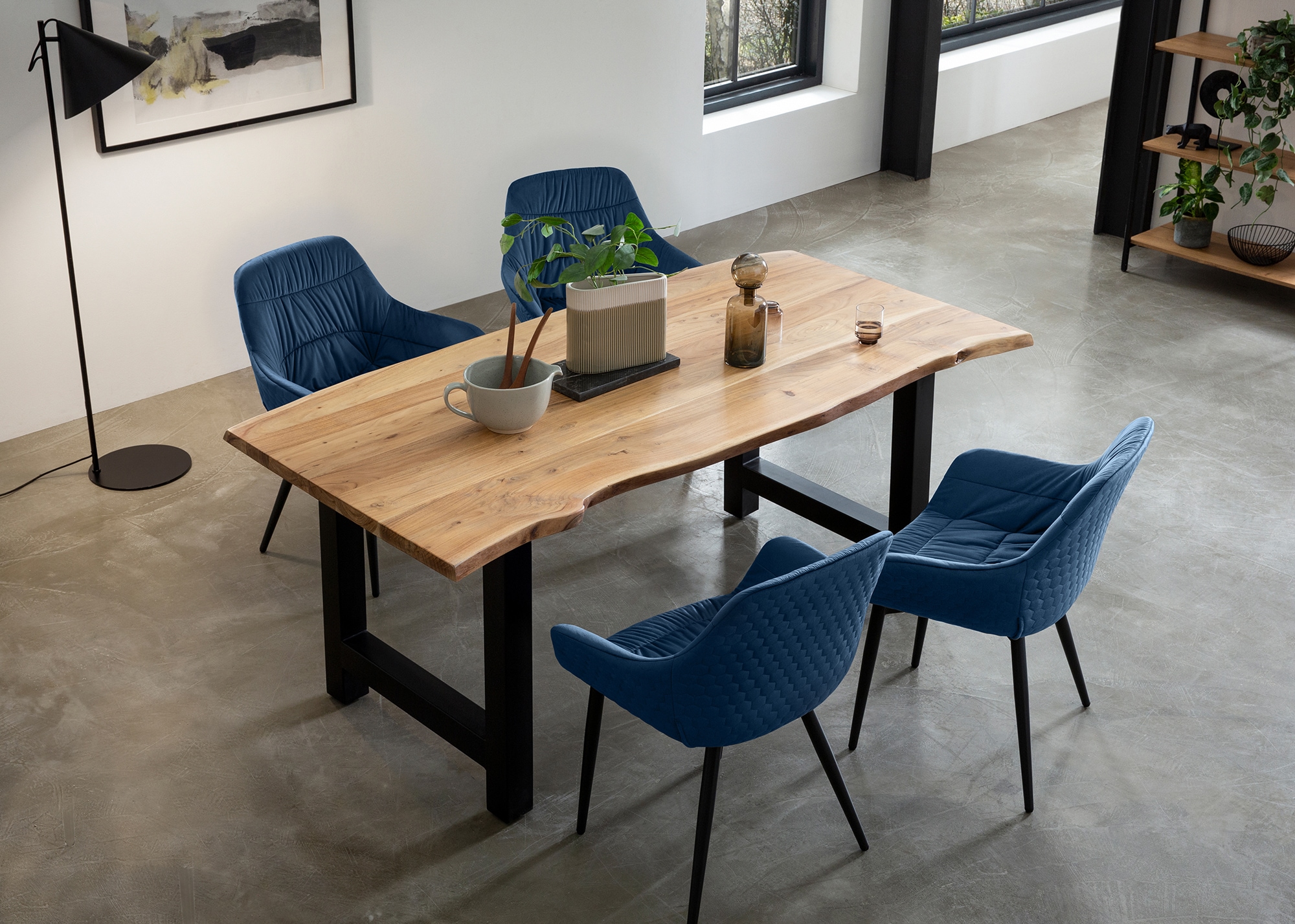 SalesFever Essgruppe »Esszimmerausstattung aus Holz und Metall«