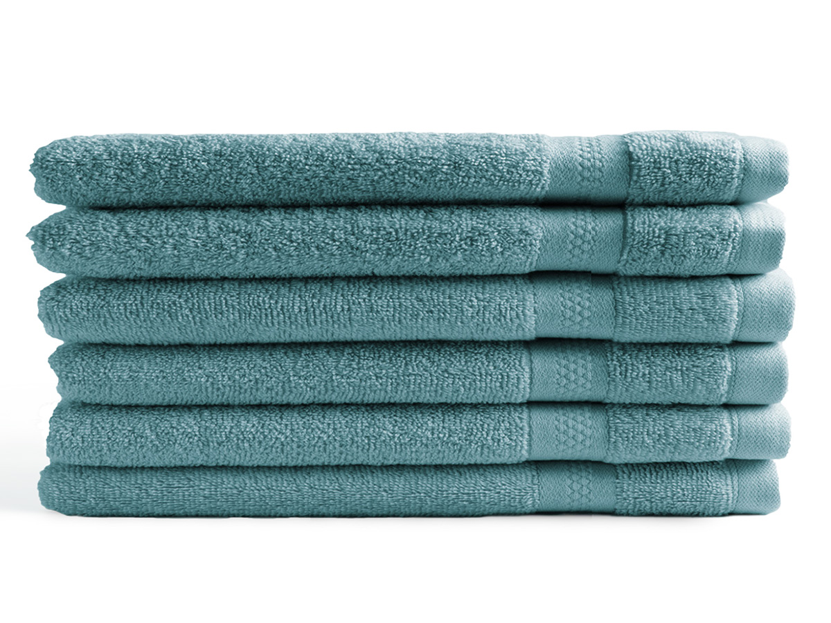 DoubleDry Hotel 16 x 21 cm set van 6 washandjes - denim