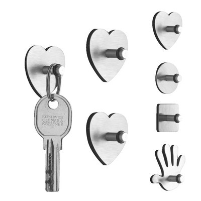 Zeller Magnethaken, assortiert, silber, 3 Stück
