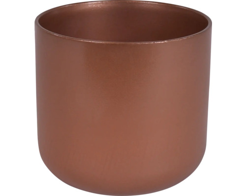 Keramische bloempot 13,5 x 13,5 x 12,6 cm bruin