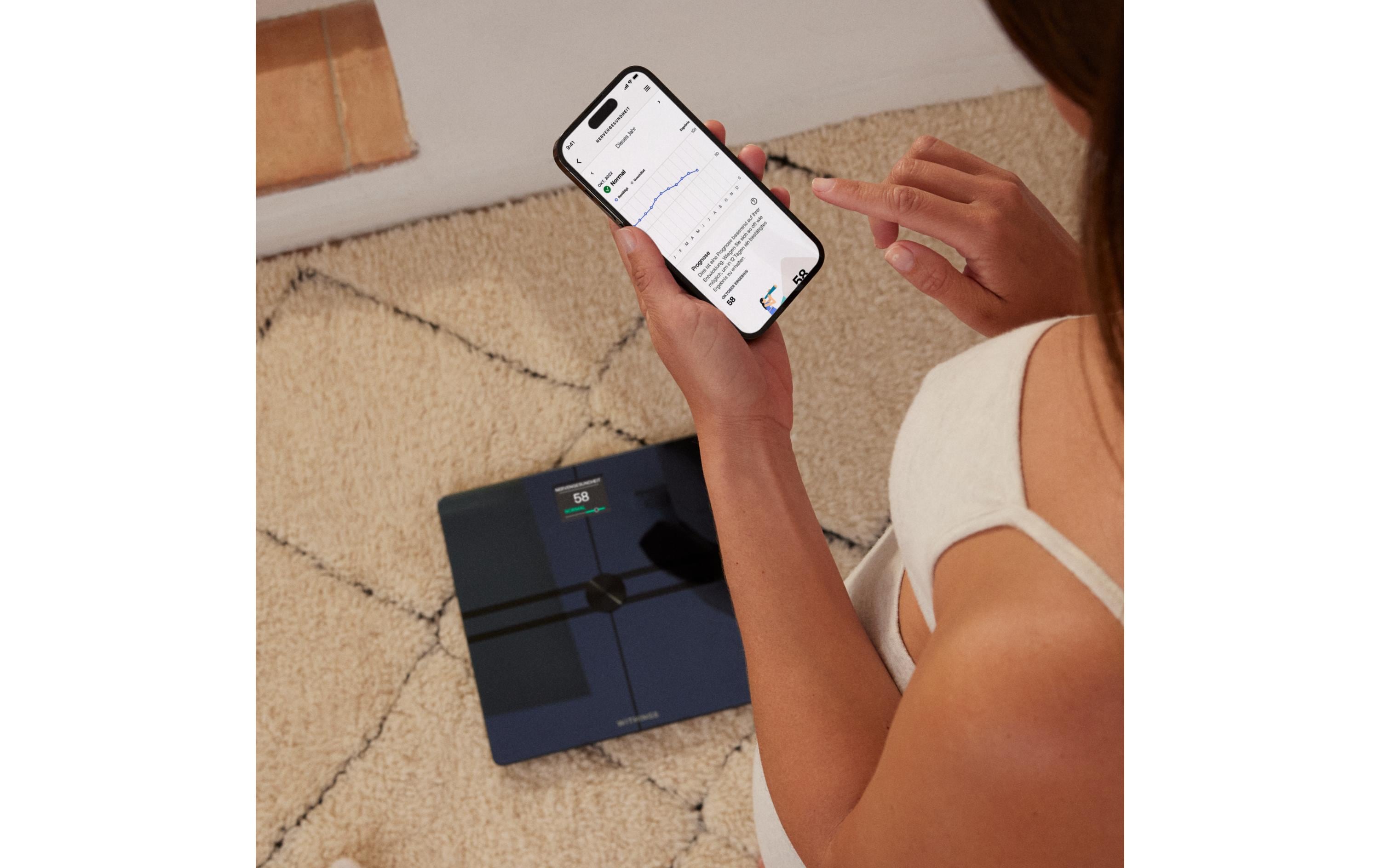 Körperanalysewaage Body Comp Schwarz<br>WLAN-Personenwaage