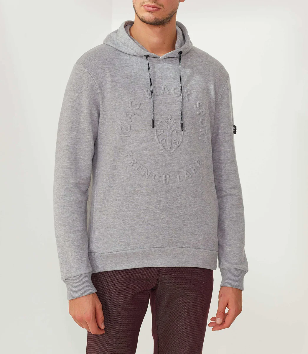 Sweat à capuche gris-chine 